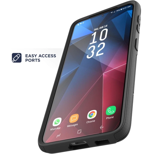 Série Rebel pour étui Galaxy S21 FE de Samsung, étui robuste intégral protecteur de qualité militaire - Noir