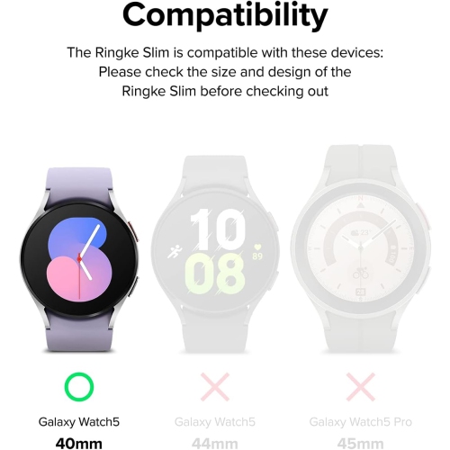 Slim Compatible with Samsung Galaxy Watch 5 40mm Case for Minimalist Yet Sturdy, Anti-Yellowing Material / 2