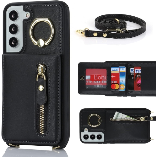 Samsung Galaxy S21 5G Phone Case for Women with Card Holder,Samsung S21 Case Wallet Crossbody Lanyard