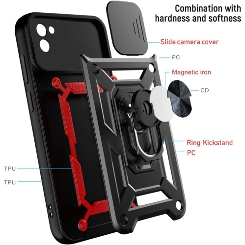 Case for Samsung Galaxy A03 with Slide Camera Cover,Military Grade Heavy Duty Protection Phone Case Cover