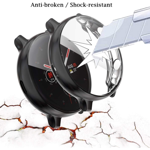 3-Pack Compatible with Samsung Galaxy Watch Active 2 Screen Protector Case, Soft TPU Plated All-Around