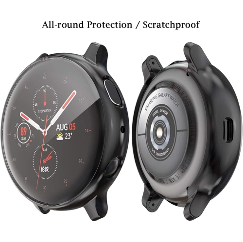 3-Pack Compatible with Samsung Galaxy Watch Active 2 Screen Protector Case, Soft TPU Plated All-Around