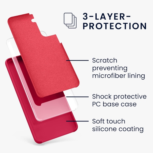 Case Compatible with Samsung Galaxy S21 Case - TPU Silicone Phone Cover with Soft Finish - Sweet Cherry