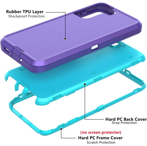 Samsung Galaxy S21 Case, S21 Defender Case Soft TPU Hard PC Heavy Duty Shockproof 3 Layer Cover for Samsung
