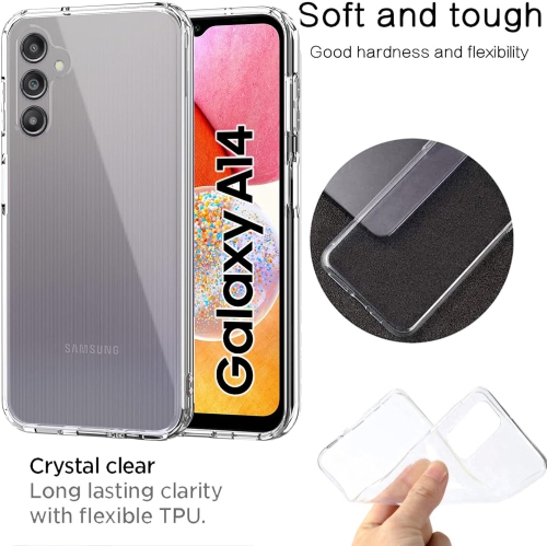 Case for Samsung&nbsp;Galaxy&nbsp;A14 4G/5G, Ultra Slim TPU Shockproof Anti-Drop Crystal Clear Case Flexible Lightweight