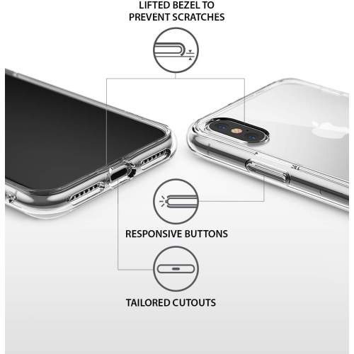 [Fusion] Compatible with iPhone XS Case, iPhone X Case, Clear Transparent PC Back TPU Bumper [Drop Defense]