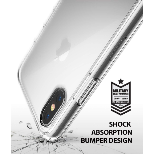 [Fusion] Compatible with iPhone XS Case, iPhone X Case, Clear Transparent PC Back TPU Bumper [Drop Defense]