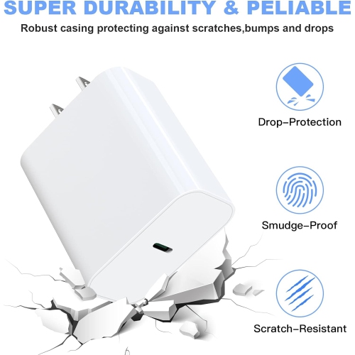 USB C Charger, 2Pack 20W Fast Charger Block, PD USB C iPhone Charger Adapter 20W Charger Cube for iPhone 14/13/13