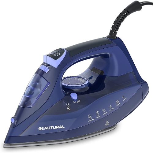 BEAUTURAL 3-Way Auto-Off Ceramic Coated Soleplate Steam Iron - Blue