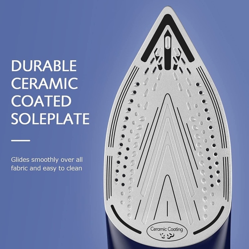 BEAUTURAL 3-Way Auto-Off Ceramic Coated Soleplate Steam Iron - Blue