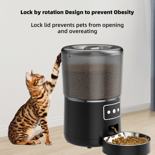 axGear WiFi Pet Feeder Automatic Smart Dog Cat Dry Food Dispenser Feeding Bowl 4L Black