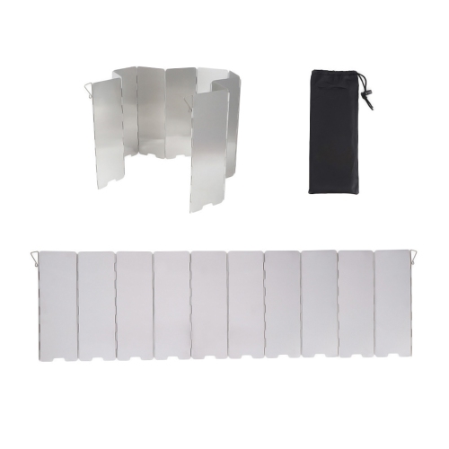 axGear Wind Shield Outdoor Camping Stove Wind Screen Aluminum Foldable 10 Plates