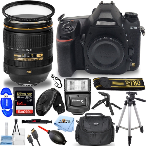 Nikon D780 DSLR Camera and AF-S NIKKOR 24-120mm Lens - 15PC Accessory Bundle