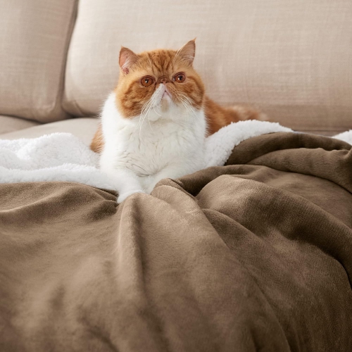 Bedsure Sherpa Fleece Throw Blanket for Couch - Thick and Warm Blankets, Soft and Fuzzy Throw Blanket for Sofa, Camel, 108x90 Inches