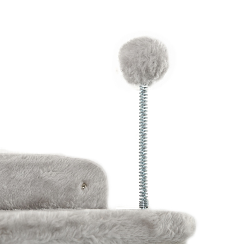 PawHut Cat Wall Shelf with Scratching Post, Cat Wall Shelves for Relaxing, Climbing, Cat Wall With Soft Ladder and Play Ball, Grey