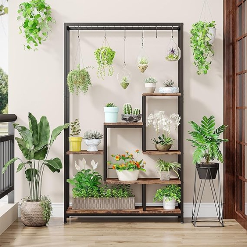Tribesigns 5-Tier Tall Indoor Plant Stand, 70.9” Large Metal Plant Shelf