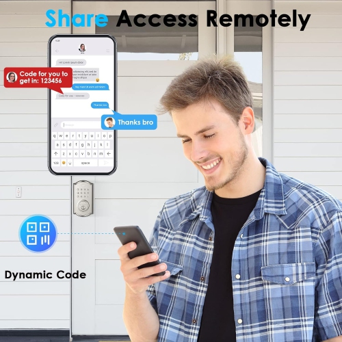 Serrure d'entrée sans clé, serrure intelligente avec contrôle par APPLICATION Bluetooth, serrure à pêne dormant numérique avec pavé numérique facile