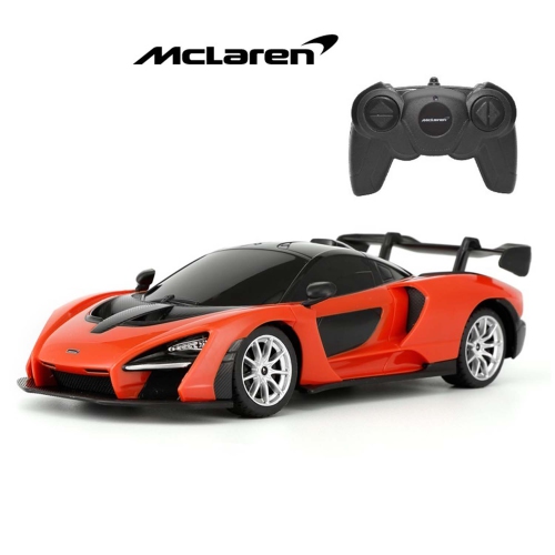 Voiture téléguidée à échelle 1:24 de Rastar - Mclaren Senna Orange, voiture jouet téléguidée, collection de voitures pour enfants et adultes