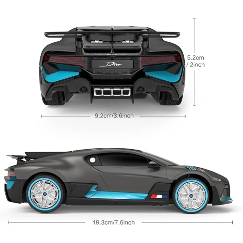 Rastar 1:24 Scale RC Car - Bugatti Divo Grey, Remote Control Toy Car, Car Collection for Kids and Adults