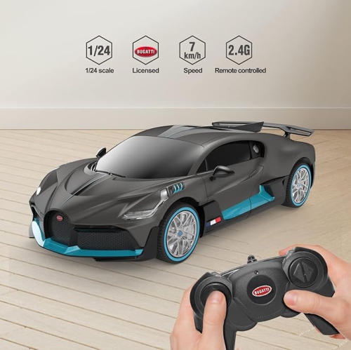 Rastar 1:24 Scale RC Car - Bugatti Divo Grey, Remote Control Toy Car, Car Collection for Kids and Adults