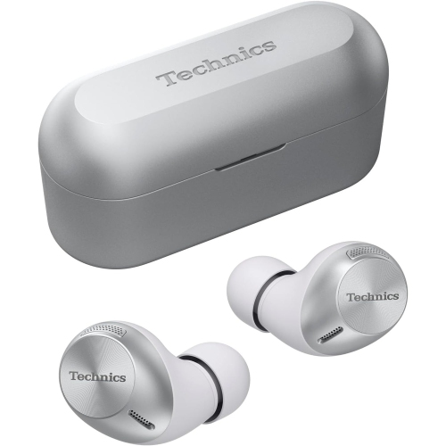 TECHNICS  - Wireless Bluetooth In-Ear Headphones With Noise Cancellation, Microphone And Charging Case In Silver Best earbuds