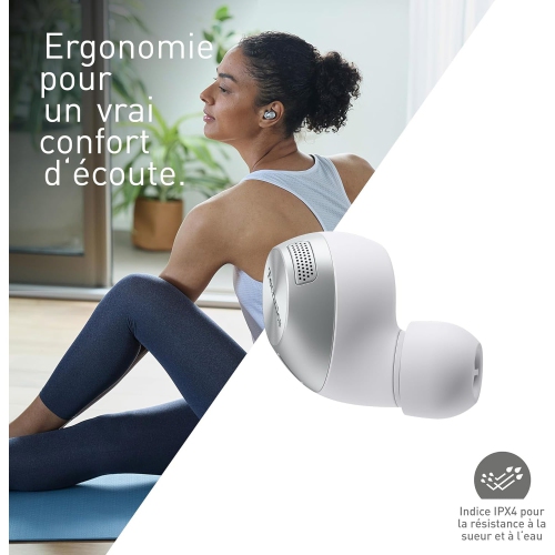 Technics - Wireless Bluetooth In-Ear Headphones with Noise Cancellation, Microphone and Charging Case, Silver