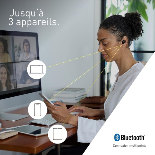 Technics - Wireless Bluetooth In-Ear Headphones with Noise Cancellation, Microphone and Charging Case, Black