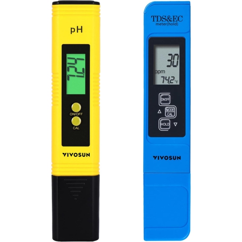 VIVOSUN  Ph And Tds Meter Combo, 0.05Ph High Accuracy Pen Type Ph Meter ± 2% Readout Accuracy 3-In-1 Tds Ec Temperature Meter for Hydroponics