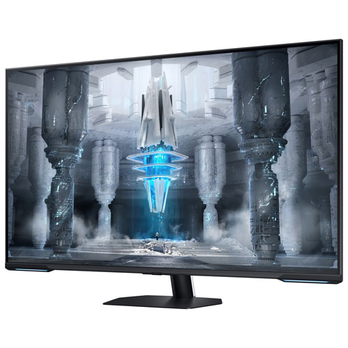 Moniteur de jeu FreeSync DEL VA Ultra HD 4K 144 Hz de 43 po Odyssey Neo G7 de Samsung avec temps de réponse de 1 ms gris à gris - Noir
