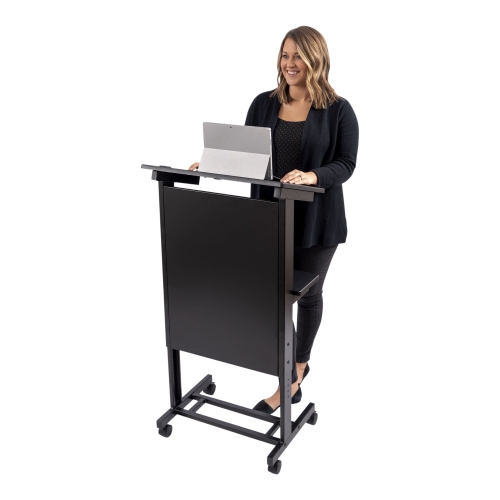 Stand Up Desk Store Height Adjustable Lectern Podium, Black