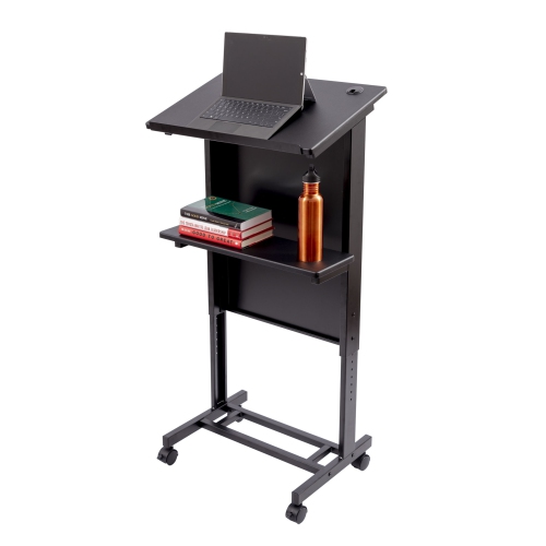 Stand Up Desk Store Height Adjustable Lectern Podium, Black