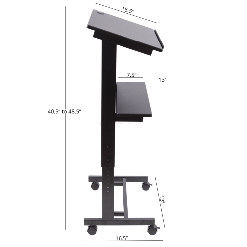 Stand Up Desk Store Height Adjustable Lectern Podium, Black