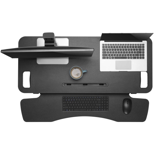 Stand Steady FlexPro Hero 37" Standing Desk Converter With Keyboard Tray, Black