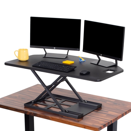 STAND STEADY  " X-Elite Pro 40"" Corner Standing Desk Converter, Black" Standing desk top