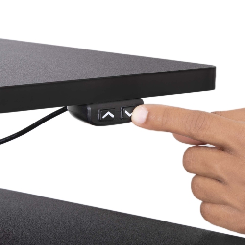 Stand Steady 35" Electric Standing Desk Converter with 3 Monitor Mounts, Black