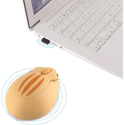Cute Hamster Mouse,Wireless Mouse 2.4 Ghz 1200 DPI Less Noise Cartoon Animal Shape Portable Optical Mice with USB Receiver for Notebook Windows