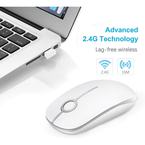 Wireless Mouse, V 2.4G Slim Portable Computer Mice with Nano Receiver for Notebook, PC, Laptop, Computer