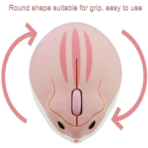 Cute Hamster Mouse,Wireless Mouse 2.4 Ghz 1200 DPI Less Noise Cartoon Animal Shape Portable Optical Mice with USB Receiver for Notebook Windows