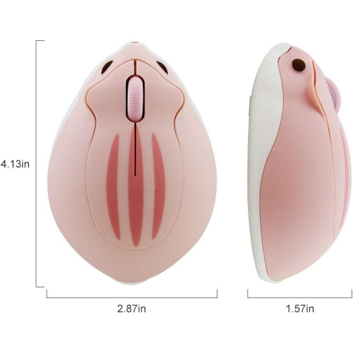 Cute Hamster Mouse,Wireless Mouse 2.4 Ghz 1200 DPI Less Noise Cartoon Animal Shape Portable Optical Mice with USB Receiver for Notebook Windows