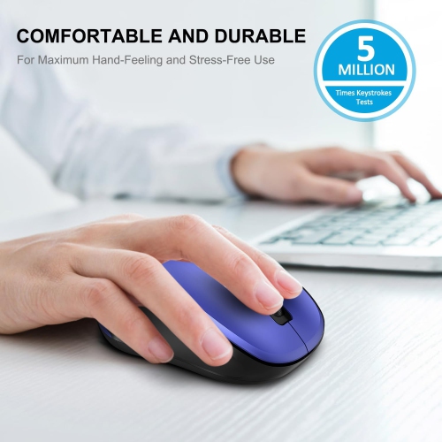 W 2.4G Wireless Mouse for Laptop, Ergonomic Computer Mouse with USB Receiver and 3 Adjustable Levels, 6 Button Cordless Mouse Wireless Mice for