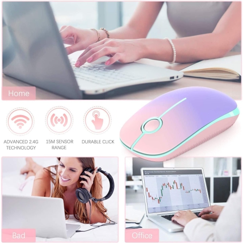 Wireless Mouse, V 2.4G Slim Portable Computer Mice with Nano Receiver for Notebook, PC, Laptop, Computer