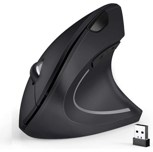 DOLAER  Ergonomic Mouse, 2.4G Optical Wireless Vertical Mouse w 6 Buttons - 3 Adjustable Dpi 800/1200/1600 for Laptop, PC, Computer, Desktop
