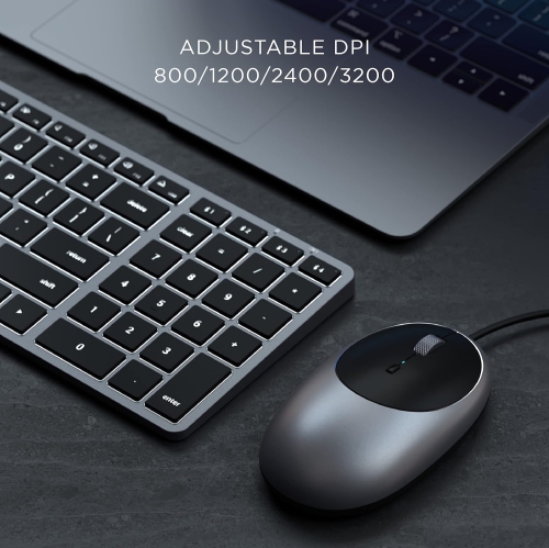 S Aluminum C1 USB-C Wired Mouse – Optical Computer Mouse – for M2/ M1 MacBook Pro/Air, M2/ M1 iPad Pro/Air, M2 Mac Mini, iMac M1