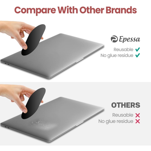E Universal Stick-On Mouse Pouch, Mouse Holder for Wireless Mouse, Reusable Adhesive, No Glue Residue, Compatible with iPad or MacBook
