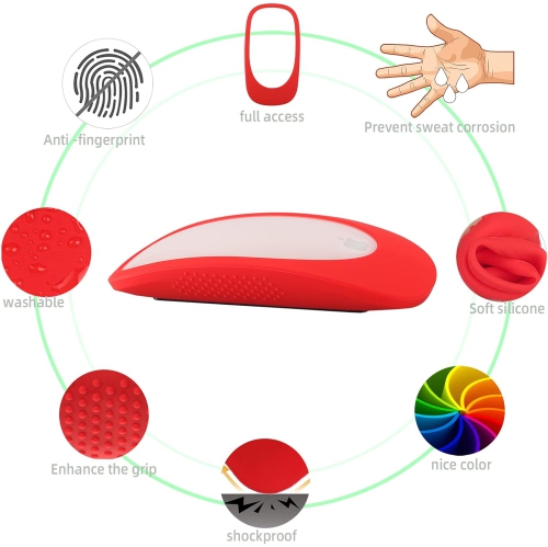 Silicone Mouse Cover for Magic Mouse I&II, iMac Mouse Cover Case Mouse 2 Skin,Anti-Drop Mouse Glove(Dark Grey)