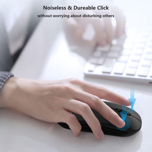 Wireless Bluetooth Mouse for iPad iPhone MacBook Android Samsung Tablet Phone Dual-Mode Rechargeable 2.4G Portable Computer Mice for Windows Laptop