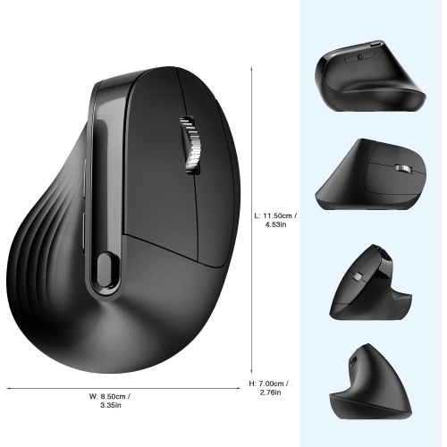 Wireless Vertical Mouse, P 2.4G Silent Advanced Ergonomic Mouse with USB Receiver, 3 Adjustable DPI Optical Wireless Ergo Mouse for Laptop, PC,