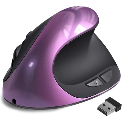 DOLAER  Ergonomic Mouse, Rechargeable Small Vertical Mouse With 6 Buttons Adjustable 800/1200/1600 Dpi Wireless Mouse for Laptop, Desktop, PC, Macbook