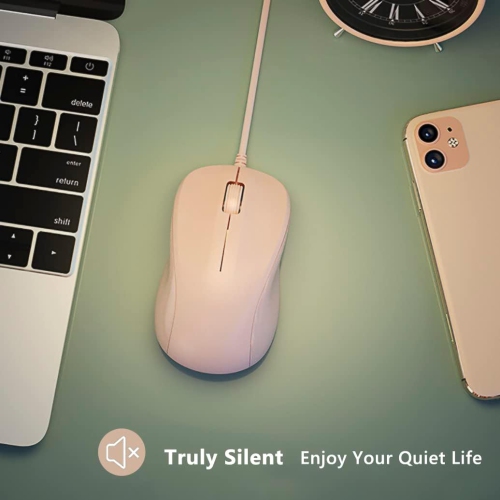 C USB Silent Wired Computer Mouse with Easy Click for Office and Home, 1200DPI, Premium and Portable, Compatible with Windows PC, Laptop, Desktop,