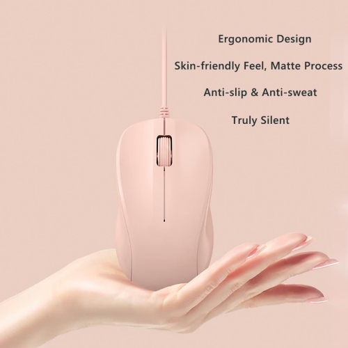 C USB Silent Wired Computer Mouse with Easy Click for Office and Home, 1200DPI, Premium and Portable, Compatible with Windows PC, Laptop, Desktop,